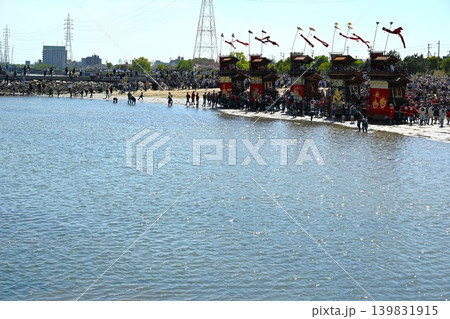 亀崎潮干まつりの海浜曳き下ろし 愛知 亀崎潮干まつりの海浜曳き下ろし 愛知 139831915