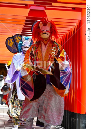 航空稲荷例祭の狐舞 東京 航空稲荷例祭の狐舞 東京 139832304