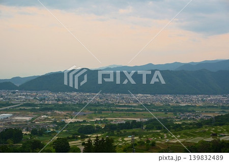 夕暮れの姨捨の棚田 長野 夕暮れの姨捨の棚田 長野 139832489