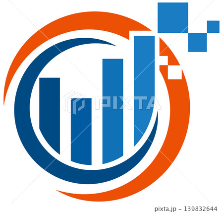 abstract image of a graph in a circle 139832644