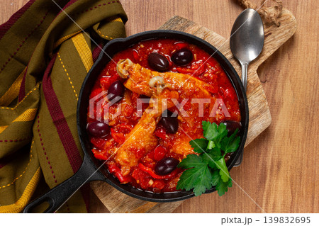 Pollo alla romana, Roman chicken, homemade, no people, Pollo alla romana, Roman chicken, homemade, no people, 139832695
