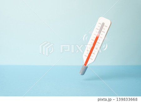 Body temperature thermometer for checking fever and illness symptoms. Health and medicine concept, pharmacies and medications, healthcare monitoring and disease prevention. 139833668
