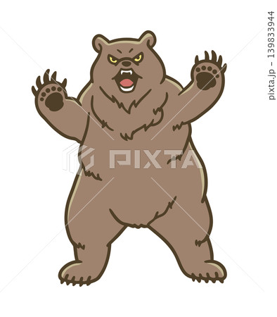 威嚇するクマのイラスト｜熊・野生動物・危険生物 139833944