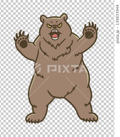 威嚇するクマのイラスト｜熊・野生動物・危険生物 139833944