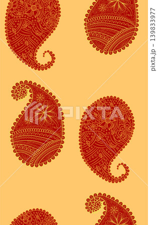 seamless pattern with Indian ornament. Turkish cucumber. seamless pattern with Indian ornament. Turkish cucumber. 139833977