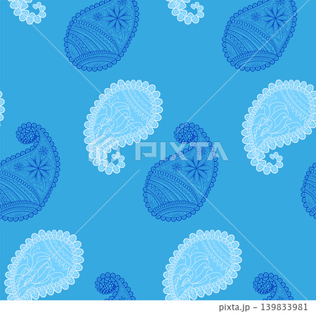 seamless pattern with Indian ornament. Turkish cucumber. seamless pattern with Indian ornament. Turkish cucumber. 139833981
