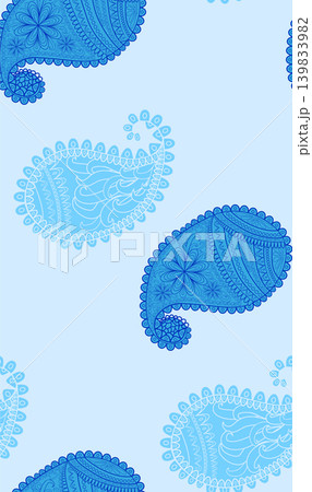 seamless pattern with Indian ornament. Turkish cucumber. 139833982