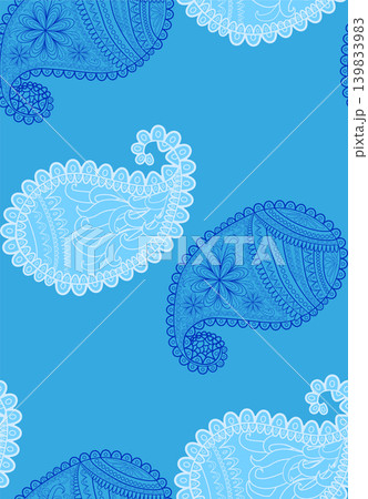seamless pattern with Indian ornament. Turkish cucumber. seamless pattern with Indian ornament. Turkish cucumber. 139833983
