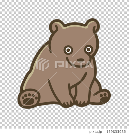 シンプルな座っている子熊のイラスト 139833986