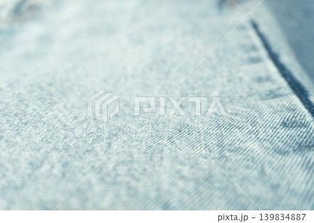 Close-up of Light Blue Denim Fabric 139834887