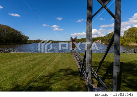 Canoe training area on Lyngby Lake near Copenhagen Denmark. 139835542