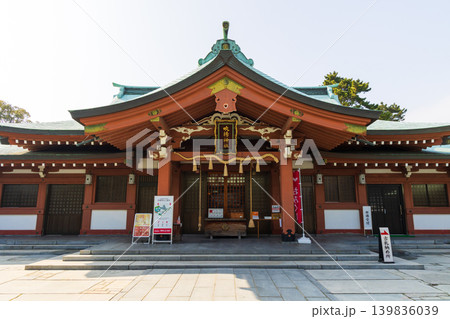 冬の愛媛県今治市 日本100名城 今治城 吹揚神社 冬の愛媛県今治市 日本100名城 今治城 吹揚神社 139836039