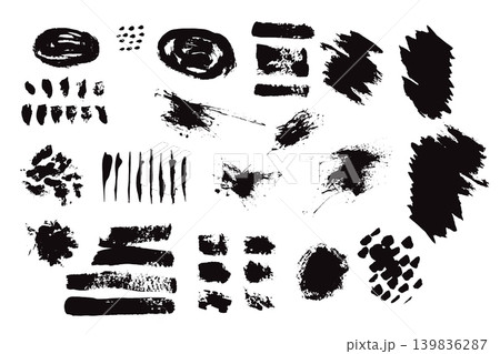 Set of black design elements grunge spots vector illustration Set of black design elements grunge spots vector illustration 139836287