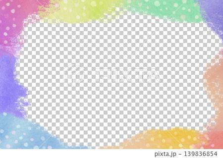 Cute hand-drawn watercolor polka dot frame 2 Cute hand-drawn watercolor polka dot frame 2 139836854