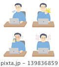 仕事中に更年期症状で悩む男性のイラストセット 139836859
