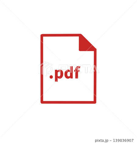 PDFファイルアイコンのイラスト素材。Adobe Acrobat 139836907