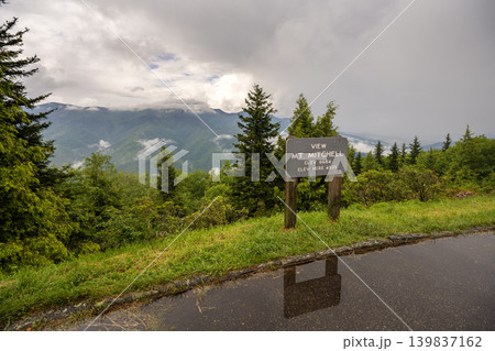 Mount Mitchell overlook on Blue Ridge Parkway. Scenic drive road trip in North Carolina Appalachian mountains Mount Mitchell overlook on Blue Ridge Parkway. Scenic drive road trip in North Carolina Appalachian mountains 139837162