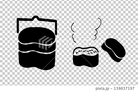 はんごうで炊いたごはん_手描きイラスト_ベクター 139837197