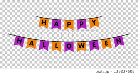 Two-tiered HAPPY HALLOWEEN garland design | Halloween decoration illustration Two-tiered HAPPY HALLOWEEN garland design | Halloween decoration illustration 139837609
