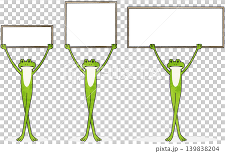 An illustration of a frog holding a sign above its head. An illustration of a frog holding a sign above its head. 139838204