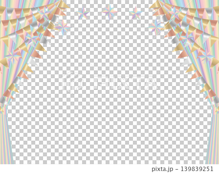 Curtains, triangles, star garland 4, m20 rainbow pale Curtains, triangles, star garland 4, m20 rainbow pale 139839251