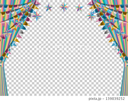 Curtains, triangles, star garland 4, m21 rainbow dense 139839252