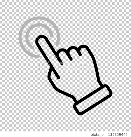 Tap, click, and point icons Tap, click, and point icons 139839445