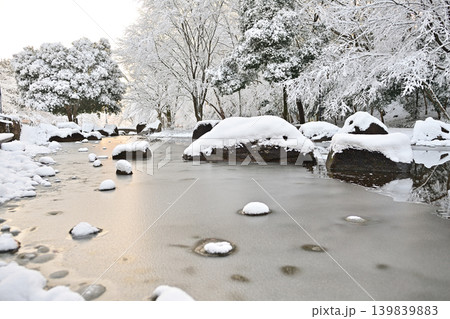 雪景色の朝の花島公園 雪景色の朝の花島公園 139839883