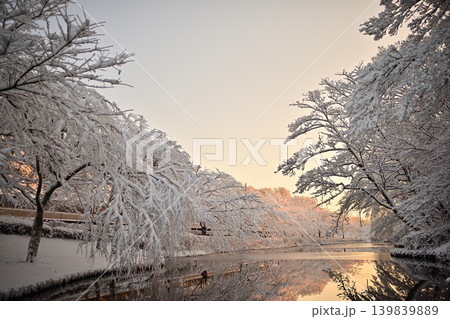 雪景色の朝の花島公園 雪景色の朝の花島公園 139839889