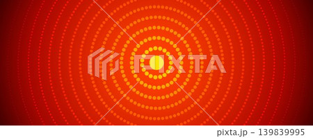 Red dot concentric circle background. Neon dash expanding epicenter waves. Radial sound signal or vibration backdrop. Dotted target, radar or sonar effect concept. Vector ripple hot gradient wallpaper Red dot concentric circle background. Neon dash expanding epicenter waves. Radial sound signal or vibration backdrop. Dotted target, radar or sonar effect concept. Vector ripple hot gradient wallpaper 139839995