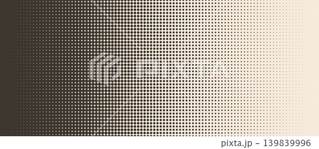 Retro beige halftone gradient background. Aged fading repeating polka dot texture. Repeated dotted gradation pattern. Vanishing comic pop art overlay backdrop. Vector cartoon raster effect wallpaper Retro beige halftone gradient background. Aged fading repeating polka dot texture. Repeated dotted gradation pattern. Vanishing comic pop art overlay backdrop. Vector cartoon raster effect wallpaper 139839996