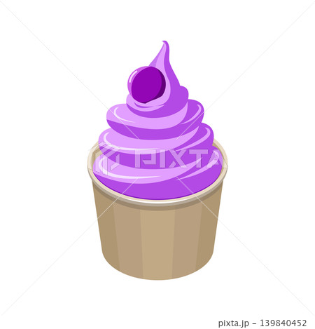 巨峰味のカップソフトクリームのシンプルなイラスト 巨峰味のカップソフトクリームのシンプルなイラスト 139840452