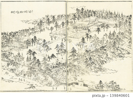 江戸名所図会:赤坂氷川社 江戸名所図会:赤坂氷川社 139840601