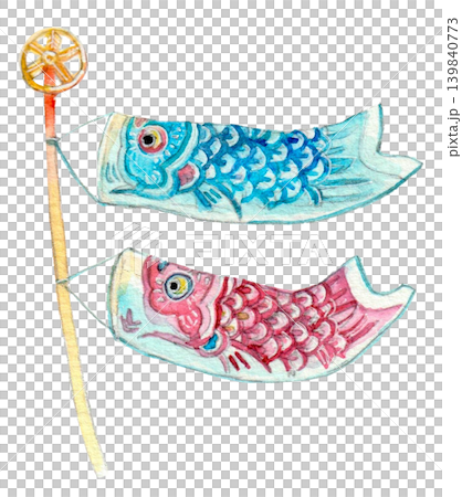 水彩畫的鯉魚飄帶 139840773