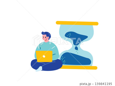 時間を意識してはただ苦男性のイラスト 時間を意識してはただ苦男性のイラスト 139841195