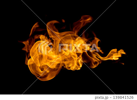 Fire flames on a black background Fire flames on a black background 139841526