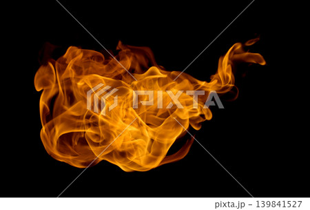 Fire flames on a black background Fire flames on a black background 139841527