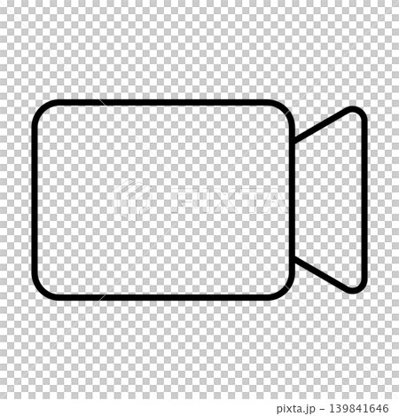 ビデオカメラのシンプルなアイコンイラスト（線画）002 139841646