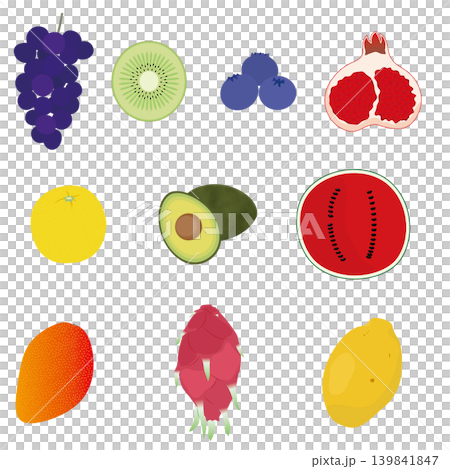 Simple Fruit Icon Set (2) Fruit Ingredient Illustrations - White Background Simple Fruit Icon Set (2) Fruit Ingredient Illustrations - White Background 139841847
