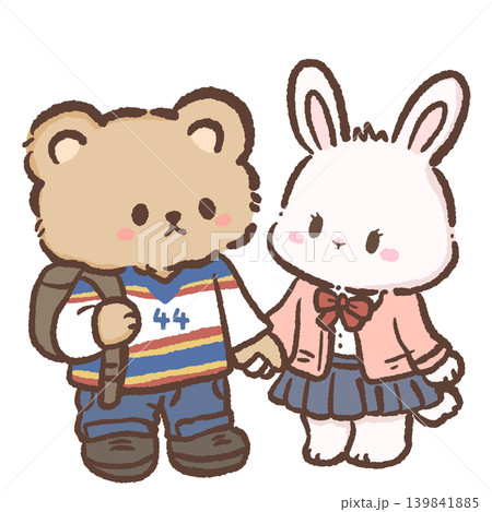 Cute Chibi Bear And Bunny Holding Hands In Cozy School Romance Outfit Sweet Hockey Love Story Illustration For Planner Stickers Scrapbook Journals Cute Winter Crafts And Valentines Decor Cute Chibi Bear And Bunny Holding Hands In Cozy School Romance Outfit Sweet Hockey Love Story Illustration For Planner Stickers Scrapbook Journals Cute Winter Crafts And Valentines Decor 139841885