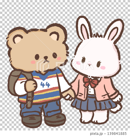 Cute Chibi Bear And Bunny Holding Hands In Cozy School Romance Outfit Sweet Hockey Love Story Illustration For Planner Stickers Scrapbook Journals Cute Winter Crafts And Valentines Decor Cute Chibi Bear And Bunny Holding Hands In Cozy School Romance Outfit Sweet Hockey Love Story Illustration For Planner Stickers Scrapbook Journals Cute Winter Crafts And Valentines Decor 139841885