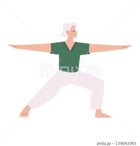 Senior woman practicing yoga Senior woman practicing yoga 139842063