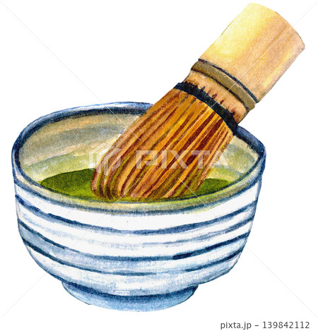 Bamboo Matcha Whisk in Tea Bowl 139842112