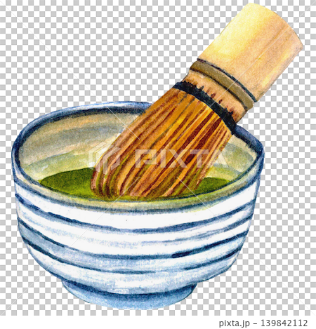 Bamboo Matcha Whisk in Tea Bowl 139842112