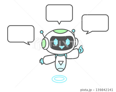説明をする人工知能キャラクターのイラスト 説明をする人工知能キャラクターのイラスト 139842141