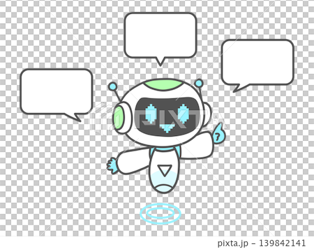 説明をする人工知能キャラクターのイラスト 説明をする人工知能キャラクターのイラスト 139842141