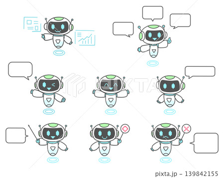 かわいいAIロボットキャラクターセット 139842155
