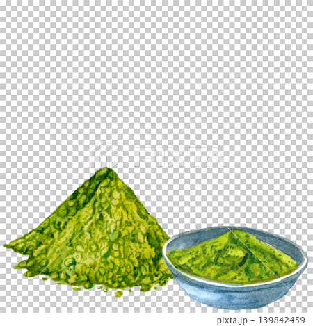 Matcha Powder with Blue Bowl Matcha Powder with Blue Bowl 139842459