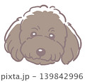 プードル。犬の顔のイラスト素材。ベクター 139842996