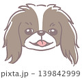 狆。犬の顔のイラスト素材。ベクター 139842999
